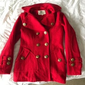 Burberry Red Pea Coat